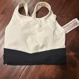 CALIA by Carrie Underwood Black and Cream Sports Bra Racerback